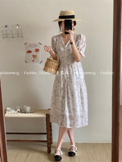 重工刺绣款韩系连衣裙,女装连衣裙,麦筱萌