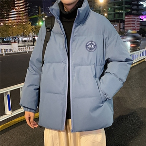 秋冬新款韩版加绒加厚保暖立领宽松棉服外套男MY2050P95控118图片