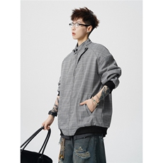JK2565-特P75控14898%聚酯纤维2氨纶设计外套男流拉链皮夹克男，男装夹克，电商B370