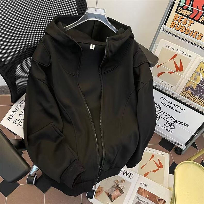 E13-P39春秋高领连帽开衫卫衣男休闲潮牌青少年学生运动,男装卫衣,电商B323A