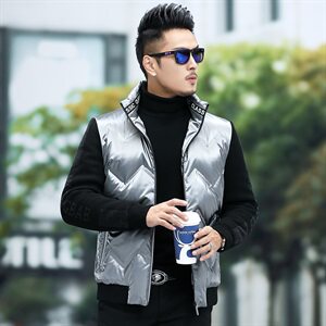 X8062钱塘2020-1冬季男士羽绒服针织袖高端90白鸭绒P250图片