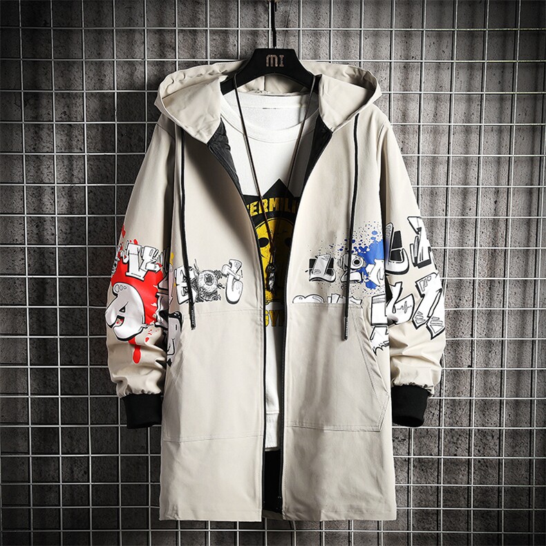 7XL-M加大码风衣男2023秋冬新款特大号连帽中长款风衣外套控98元,男装风衣,钱塘717(原712)