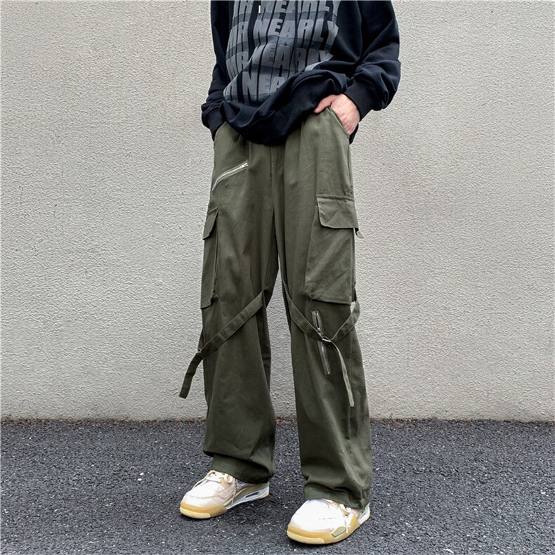 工装裤男春秋潮牌直脚韩版潮流春秋机能宽松男女休闲裤K0251-P40,男装休闲裤,星座308B-1