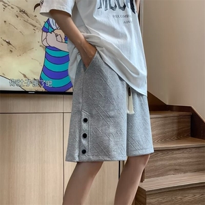 开叉排扣裤短裤男裤子运动五分裤夏季2024新款休闲裤中裤3141 P30图片