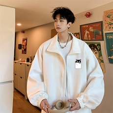 麂皮绒夹克男大码立领褂子外套JK85397-P68加绒款-P78，男装夹克，电商A040