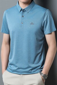夏季新款男士翻领短袖t恤中年有领男装上衣服休闲POLO衫图片