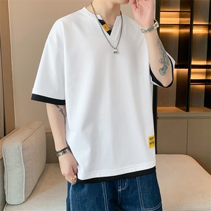 冰氧仿棉短袖店主风夏季T恤休闲百搭假两件男上衣TC3153-P28控48图片