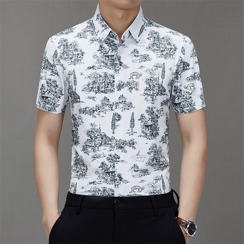 BGW-K425137夏季新款男士短袖衬衣百搭衬衫商务时尚男装图片