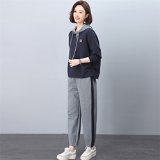 2026春秋季时尚简约大方气质优雅显瘦休闲潮流撞色套装，女装套装/套裙，独衣靓