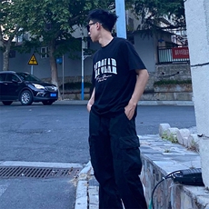 万针全刺绣工艺抖音得物高品质260克重磅纯棉双纱美式高街短袖T恤，男装T恤，电商A486