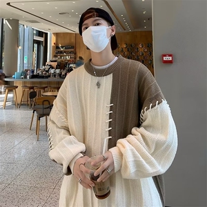 美式圆领毛衣男慵懒风休闲针织衫 M512 P55图片