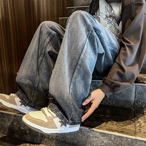 美式水洗牛仔裤港风宽松百搭直筒高街拖地休闲裤NZG74-P48图片