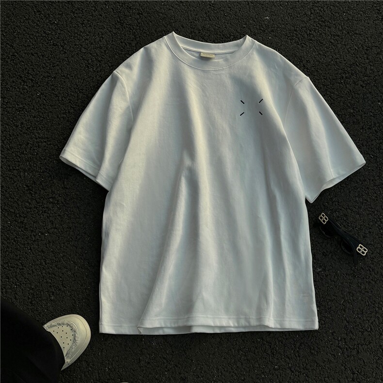 主推马吉拉刺绣情侣短袖T恤重磅基础百搭半袖上衣H951P28控38，男装T恤，电商A341