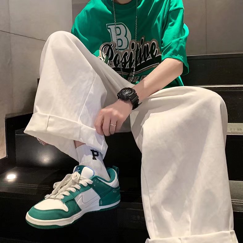 夏季美式宽松运动裤ins复古九分裤子男日系直筒休闲裤K3334-P38,男装休闲裤,星座512-2