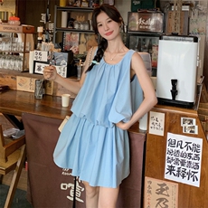 两件套套装无袖吊带配裙裤天空蓝夏季套装女大货已出8827p105k165，女装套装/套裙，2D143