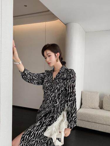 早秋豹纹连衣裙，女装连衣裙，ZHOU CHU