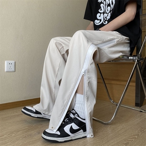夏季美式vibe侧拉链休闲裤男高街ins潮牌宽松阔腿卫裤 K6380-P35图片