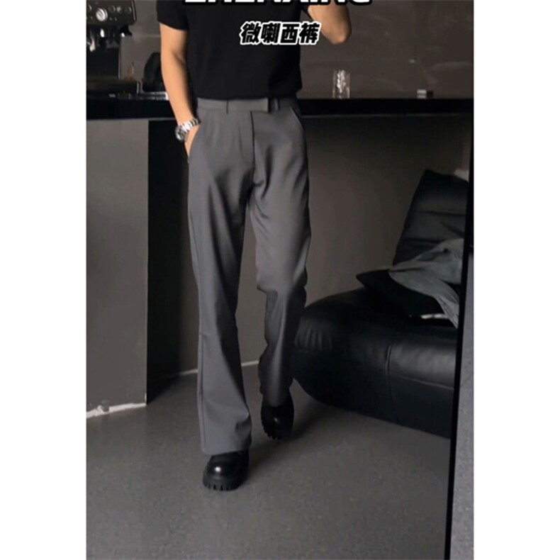 （量大价优)~春季褶皱垂感显瘦西装休闲微喇长裤K06003P45,男装休闲裤,星座1004（原星座815-3）
