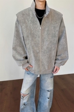 春季扎染拼接皮衣美式休闲外套潮牌夹克男女C64137-TP65不，男装夹克，电商A102
