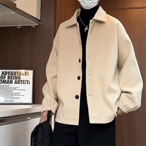 N2070/P75加棉P85冬季毛呢夹克男女中性风宽松大码呢子外套夹克图片