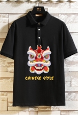 PL57185-P35翻领短袖polo衫男大码胖子半袖t恤男有领保罗衫砖墙，男装Polo衫，电商A040A