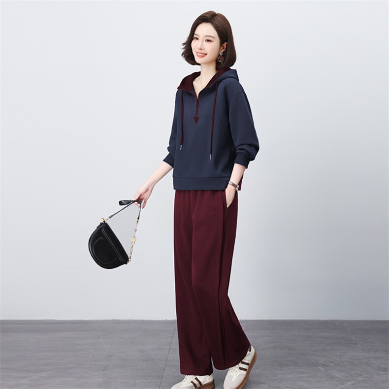 2025年秋春装新款休闲套装女秋连帽宽松卫衣裤子两件套，女装套装/套裙，璐依舞