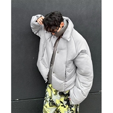 冬季2024新款美式双层领假两件棉服外套男士加厚宽松棉衣M9094，男装棉衣，星座506