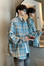 （片）2025秋装新款3经典格子休闲宽松衬衫ZC02-P45控68，男装衬衫，星座1315