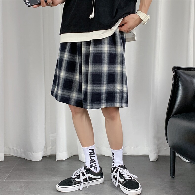 2021年夏季新款格子休闲棉麻短裤男五分裤DS-B293,男装休闲裤,电商A306