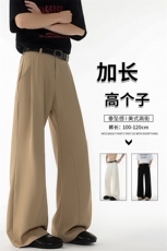 加长高个子男裤子休闲直筒西裤垂坠感190cm115微喇裤弯刀KZ064P50，男装休闲裤，电商B312