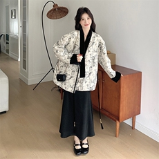 秋款现货！新中式水墨画外套B208-9015-P160K238，女装短外套，浙宝208