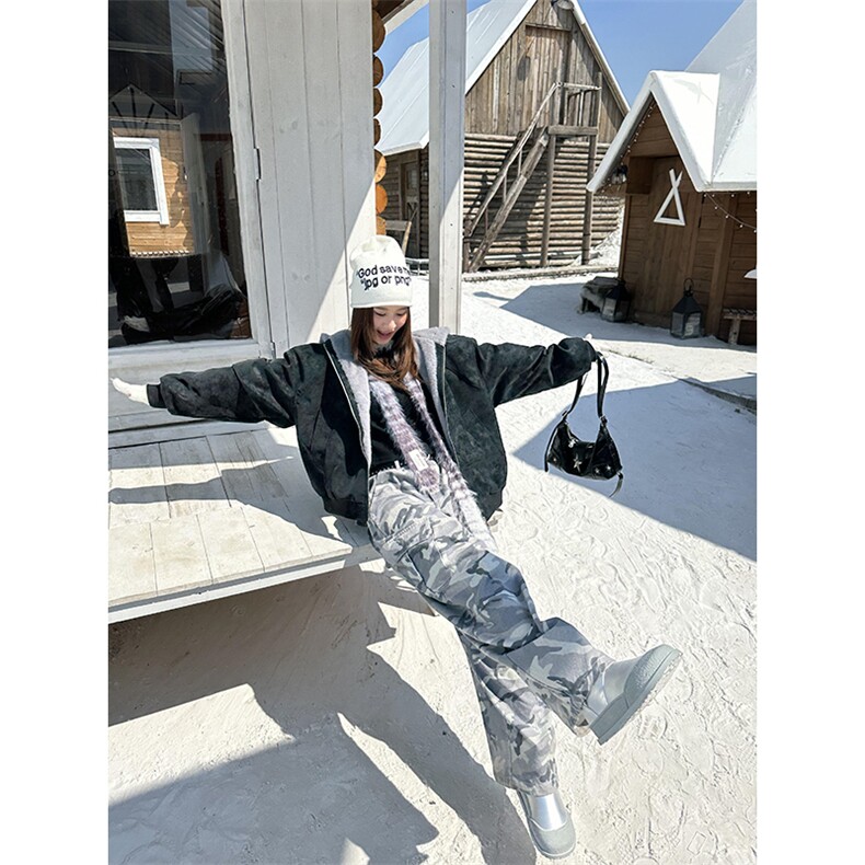 现货高品质美式高街冬季重磅座山雕大毛毛领pu皮棉衣男女加厚外套，男装皮衣，电商A486-1