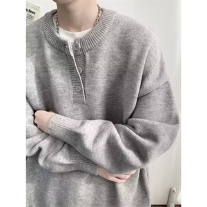 亨利领美式高街毛衣男新款感慵懒风内搭打底针织衫513AMY2591P40图片
