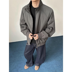 高品质春装新款老钱风美式高街解构立领棒球服飞行夹克休闲外套潮图片