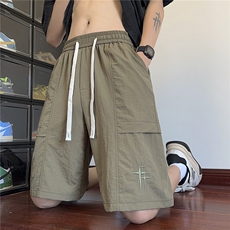 美式新品夏凉爽刺绣运动速干休闲短裤男X416B-1-DK3000-特P25限48，男装休闲裤，星座416B-1