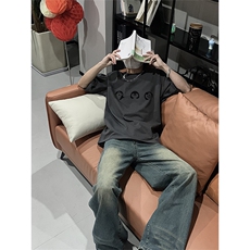 已做版权夏季手绘设计软萌企鹅印花短袖t恤宽松休闲半袖T75-P25，男装T恤，星座205-5