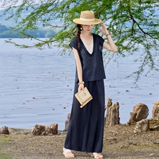 2026年夏季夏季两件套女休闲风，女装套装/套裙，素月