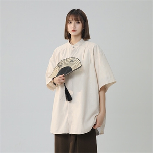 爆现货夏季2026春季印花风冰凉薄款港风高街男女衬衣C222-TP35图片