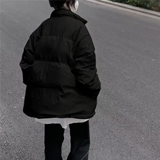 1506-1/M6661魔术贴二创/P69冬季男士黑色立领棉服情侣面包外套，男装棉衣，星座1506-1