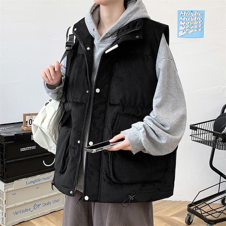 冬款加棉加厚马甲背心保暖棉服纯色立领外套男士8156-P95控价118，男装背心/马甲，电商A441-1