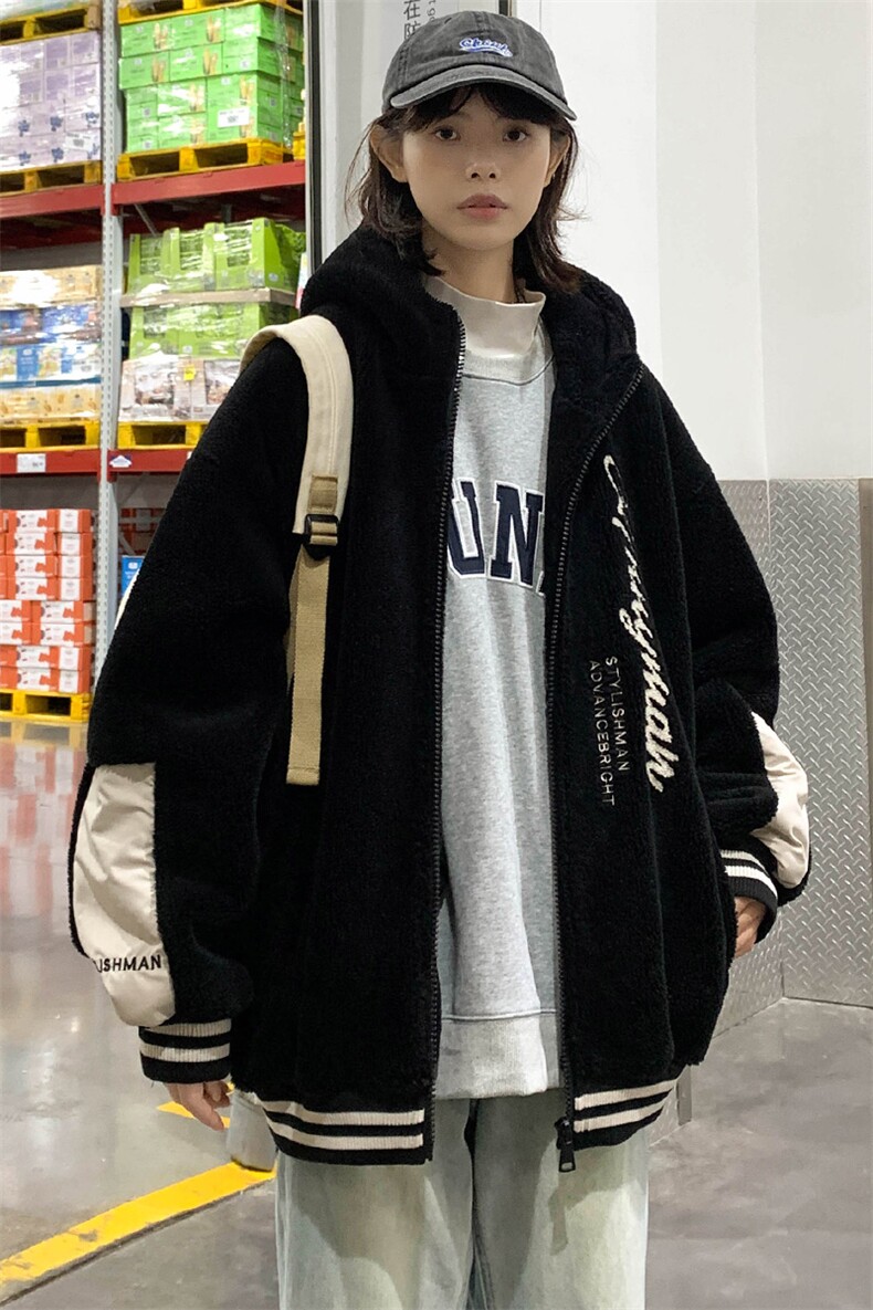 2024冬上新中性加绒百搭棉衣羊羔绒连帽外套男女989-P110控价158,男装棉衣,电商A441-1
