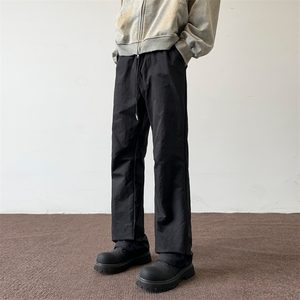 2025秋冬新款裤脚打褶微喇休闲裤重磅长裤喇叭裤XK03P40图片