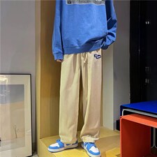 灯芯绒男裤秋冬坠感阔腿休闲裤B370P32，男装休闲裤，星座1116-2