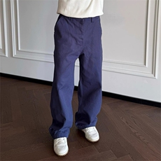 XZ1005-1-TTH0169-P60法工蓝p家倒三角贴皮绣工装裤复古休闲裤，男装皮裤，星座1005-1