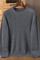 品质男马鞍肩羊绒衫羊绒经典圆领设计舒适保暖商务休闲男装，男装羊绒套衫，榆莲羊绒