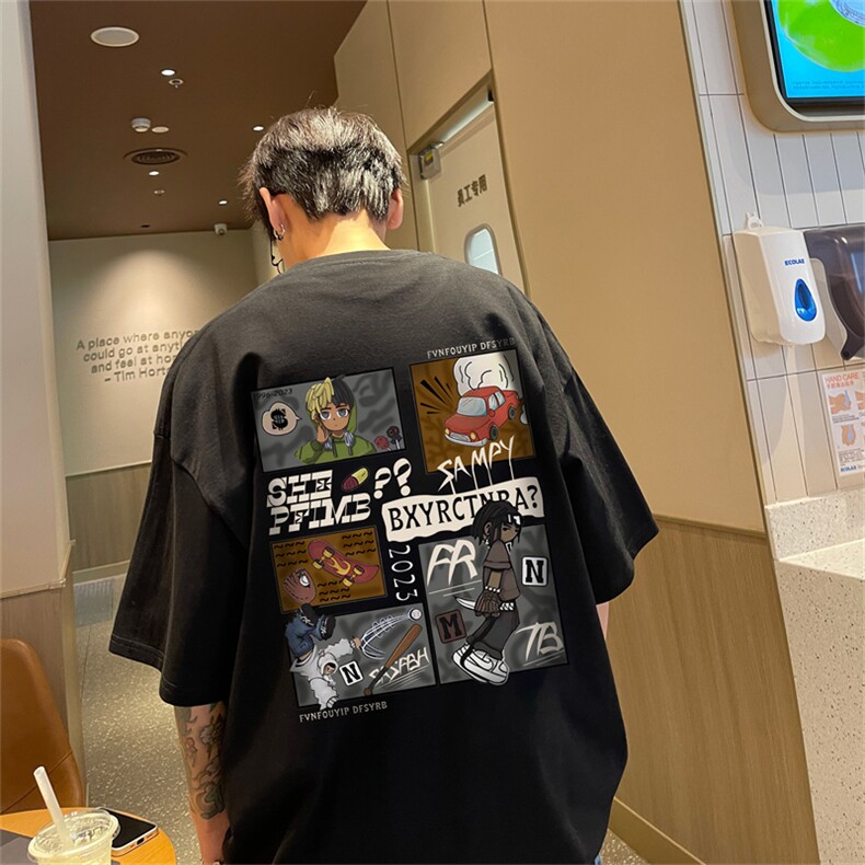 特P19控38230g重磅纯棉港风短袖t恤男DT3138,男装T恤,电商B370