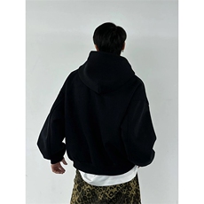 抖音得物高品质秋冬美式高街重磅结构辑明线纹理连帽卫衣外套W111，男装卫衣，电商A486