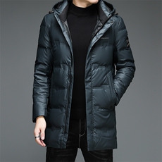 AN9811钱塘2020-3秋冬中长款中年男士羽绒服连帽休闲保暖外套P280，男装羽绒服，钱塘207-3