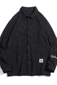 白底花型长袖衬衫男大码M-5XL情侣衬衫男长袖衬衣男CCS8734P45控图片