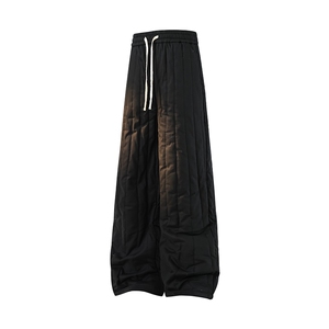 8XL-M 加厚夹棉保暖长裤棉麻绗缝竖格休闲裤加棉棉裤K9111P68控88图片
